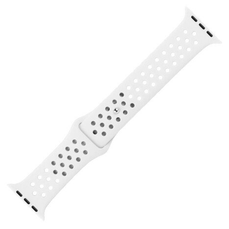 Curea iUni compatibila cu Apple Watch 1/2/3/4/5/6/7, 40mm, Silicon Sport, White