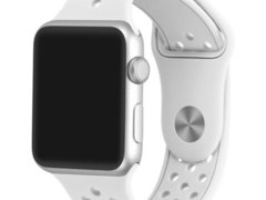 Curea iUni compatibila cu Apple Watch 1/2/3/4/5/6/7, 40mm, Silicon Sport, White